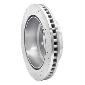 Ford E-350 Super Duty Brake Rotor (1) - Rear Right - R1 Concepts - Drilled & Slotted - Silver - `08-`25